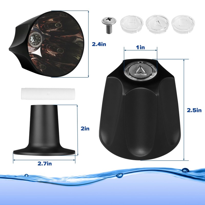 Shower Knobs 3 Piece Replacement, Bathtub and Shower 3 Handle