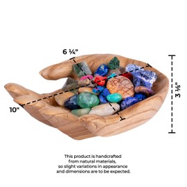 Curawood Buddha Hand Bowl for Crystals - Showcase Your Crystals & Healing Stones Beautifully - Crystal Holder for Stones, Rock Display Case, Bowl for Keys, Rock Holder for Display, Crystal Display