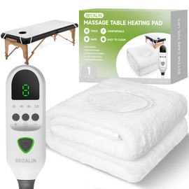 Massage Table Warmer Heating Pad Professional SPA Massage Bed Warmer with Timer, 9 Heat Settings, Overheat Protection for Massage Bed & Spa, Thickened & Soft Fleece, 30" x 71", with Face Hole
