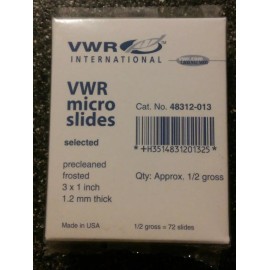 VWR 48312-013 Micro Slides Frosted 3x1 in 1.2mm thick 72 count
