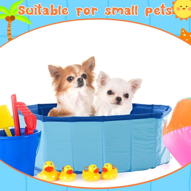Chunful Foldable Dog Pool with Storage Bag, 24 x 8