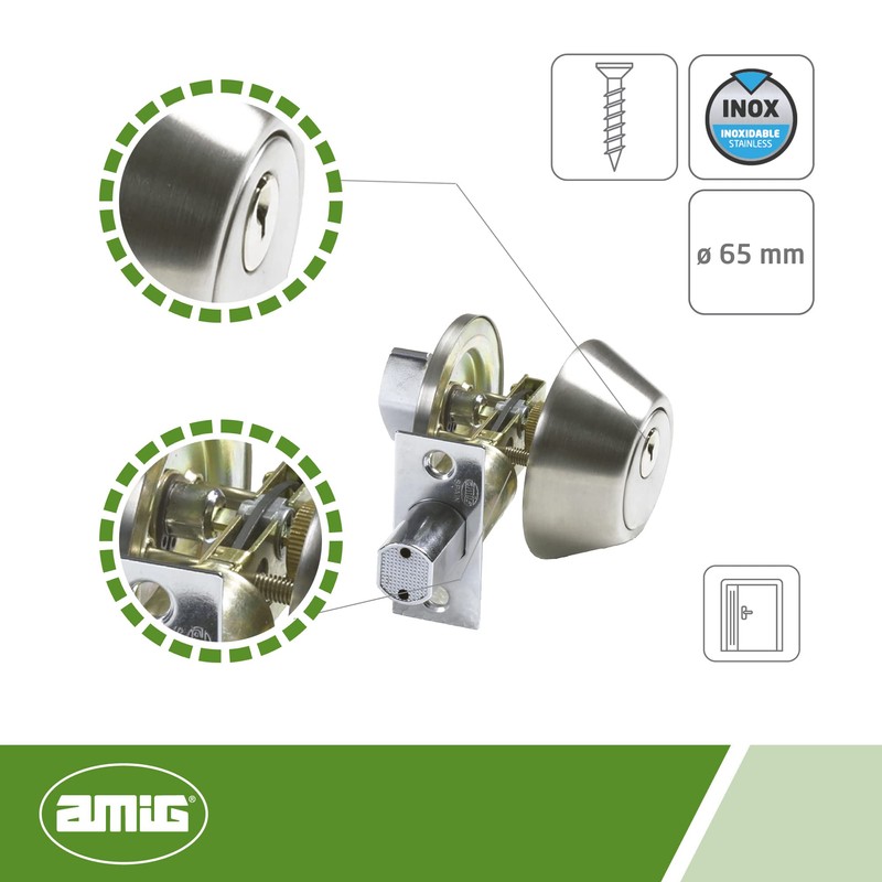 Amig - Rosette Lock with External Key and Internal Locking