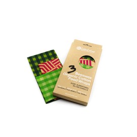 WaxWrap - Waxed Cotton Food Wraps Set of 3 Small 20x20cm Medium 30x30cm Large 40x40cm, 126g - Sustainable, Reusable, Eco-Friendly, Plastic-Free
