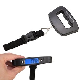 50kg Capacity Digital Luggage Scale with LCD Display, Tare Function Backlight Black