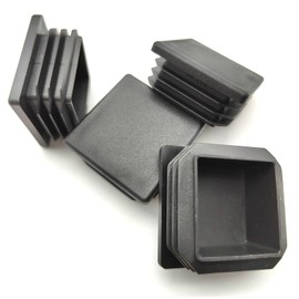 CaSuTong 4 Pack 1 1/2 Inch Square Black Plastic Plug,Tubing End Cap,Glide Insert Furniture Finishing Plug for Square Metal Tube