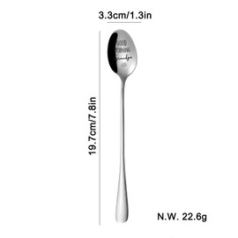 Good Morning Grandpa Stainless Steel Engraved Coffee Spoon, Valentine's Day Birthday Gift for Papa Granpa Grandad from Grandson Grandchildren