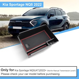 Coleya Centre Console Storage Box Compatible with Kia Sportage NQ5 2022 2023 2024 (AT), Sportage NQ5 Accessories Armrest Organiser, Centre Armrest Glove Box with Non-Slip Mat (Red)