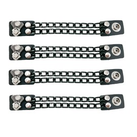 Funk Plus Motorcycle Vest Extenders Double Black Chain Regular Snap MC Jacket Made in USA (8", Engine)