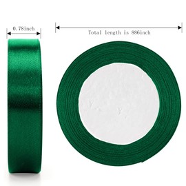 Green Ribbons,2 PCS 22M Gift Wrap Ribbon Christmas Ribbons for Gift Wrapping Gift Wrapping Ribbon for Christmas Wrapping Gift Craft Hair Bows Wedding Party and Christmas Decoration