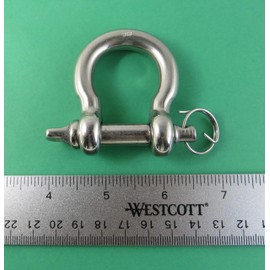 US Stainless Stainless Steel 316 Anti-Off Bow Shackle with Locking Ring (2 Piece 3/8" 10mm Anti Off Bow Shackle)