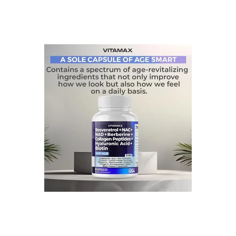 Resveratrol Nad+ Berberina + Nac + Ácido Hialurónico +biotin