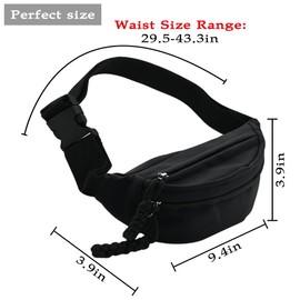 Waist Bag for Kids, Cute Fanny Pack for Little Boys Girls, Adjustable Waist Pack Small Chest Crossbody Purse, Fashion Kids Bum Bag Lightweight Chest Bag Princess Mini Bags (Black)