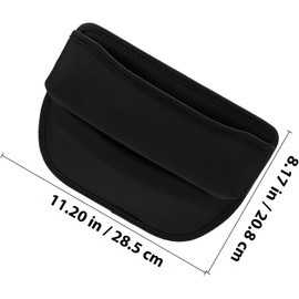 Relleno de Espacio para Asiento Coche Organizador Entre Asientos y Consola Caja de Almacenamiento Versátil con Soporte para Teléfono y Tazas Negro