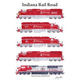 Indiana Rail Road Locomotives 11"x17" Poster by Andy Fletcher signed