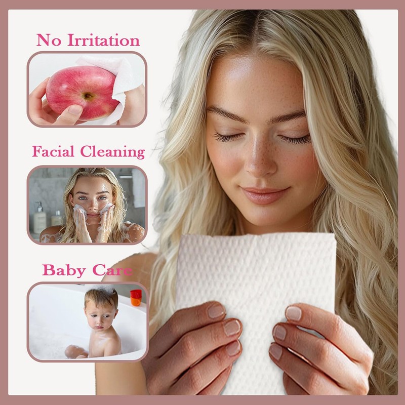 SoftLeaf Disposable Face Towels XL, Ultra Thick & Soft Makeup