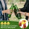 Layhit 36 Pieces Softball Bottle Openers with Keychain Round Plastic