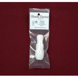 2 1/2" Large Hourglass Wood Cord Tassel for Roman Shades & Wood Blinds (White)