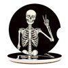 Britimes Skeleton Car Coasters for Drinks, 2 Pack Ceramic Stone