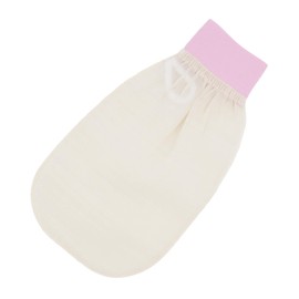 Feel Fine Turkish Hammam Exfoliating Glove for Body and Face Made of 100 Silk, Silk Bath Glove, Body Scrub, Natural Glow for Women, Men, Shower, Spa (Light Pink)