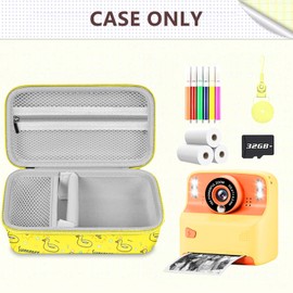 Leayjeen Kids Instant Print Camera Case Compatible with Amzelas/GGIE/CKATE/Gabrella/YKSLEMON and Kids Camera Print Paper, Birthday Gift Toys for Boys and Girls (Case Only) Little Yellow Duck