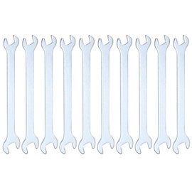 sourcing map 10pcs Double Open End Thin Wrench 5.5mm x 7mm Metric Super Thin Small Flat Head Wrench Galvanizing Open Ended Spanner for Automotive Repair Furniture Assembly