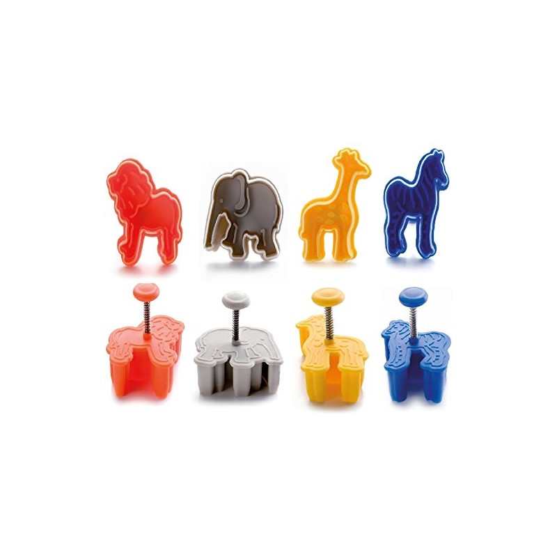 IBILI 734700 - Set 4 cortapastas con expulsor Safari