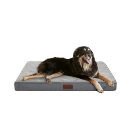 OhGeni 44 Inch Orthopedic Waterproof & Machine Washable Dog Bed with Egg Crate Foam Support, Non-Slip Bottom and Removable Pet Bed Cover for Extra Large, Large, Medium, Small Dogs (Gray)