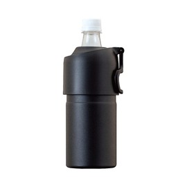 Atlas Bottle-In Bottle Plastic Bottle Holder with Foldable Handle, Black, E-Type, Insulated, Vacuum Insulated, For 16.9-25.8 fl oz (500-650 ml) PET Bottles, ABIB-EBK