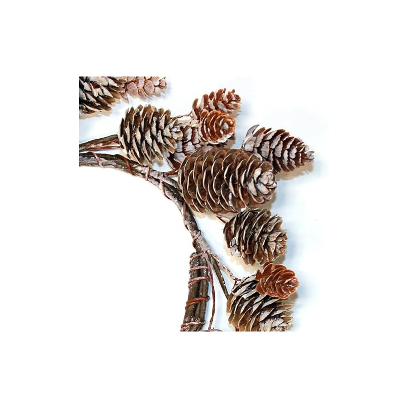 4.25" Inner Diameter Pine Cone Pillar Candle Ring, Set of