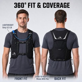 BLACK ORCA Running Vest for Women Men Hydration Vest with 2L Water Bladder Lightweight Reflective Runners Vest for Hiking, Cycling, Trail, Running, Marathons (Small)