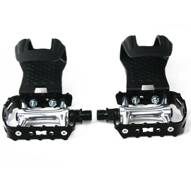 Bicycle Pedals with Pedal Hooks, Easy Running with Closed Ball Bearings, 9/16 Inch Thread Pedal Cage for SingleSpeed Fixy MTB, Indoor Bikes/Home Trainer - Pedal Hook Cage without Straps