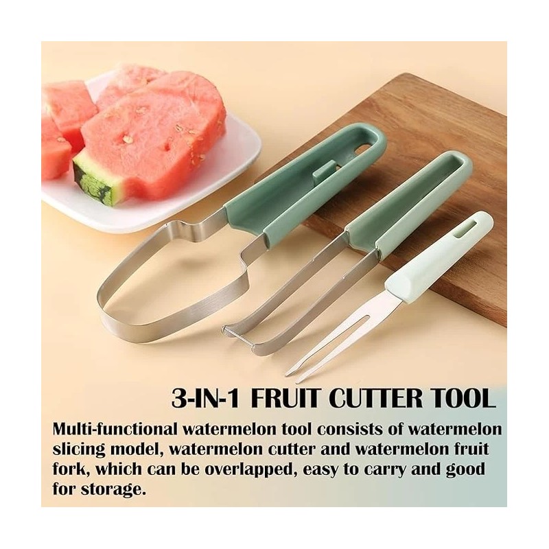 TROKKA 3-in-1 Watermelon Fork Slicer Cutter