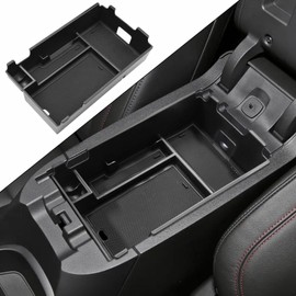 HGWEI Center Console Organizer Tray Compatible with Chevy Equinox 2018 2019 2020 2021 2023 2024 Accessories, Armrest Insert Secondary Storage Box (Not Fit 2025) Black Trim