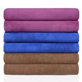 MERRY HOME Microfiber Bath Towel - 27' x 55' 6 Pack Bath Towel Sets Ultra Soft & Absorbent, Quick Dry for Pool, Spa & Gym