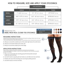 Truform Sheer Compression Stockings, 15-20 mmHg, Women's Thigh High Length, 20 Denier, Taupe, Small