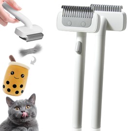 XIFOWE Cat Brush for Long-haired Cats, Pet Combing Brush for Knotted & Loose Hairs, One-Click Hair Removal Gentle Undercoat Comb, Ideal for Grooming Heavily Knotted Long-haired Cats & Long-haired Dogs