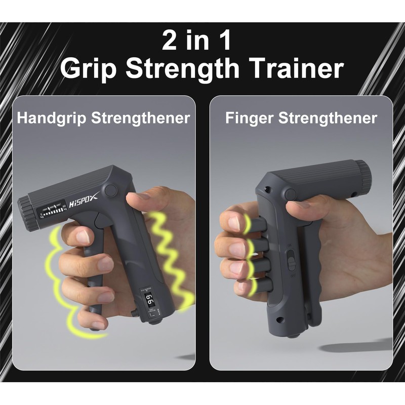 HISPOX Handgrip Strengthener Exerciser, Forearm Exerciser with Adjustable Resistance