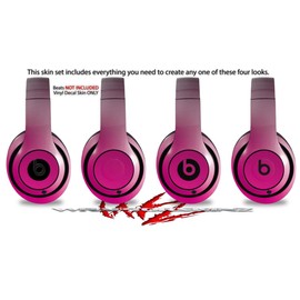 Skin Decal Wrap Works with Beats Studio 2 and 3 Wired and Wireless Headphones Smooth Fades Hot Pink Black Skin Only Headphones NOT Included