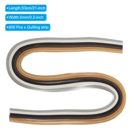 PATIKIL 600pcs Quilling Strips Paper 3/16"(5mm) 21" Origami Paper Quilling Strip for Art DIY Hand Craft Christmas, Brown