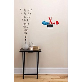 Canada vs USA Hockey Puck Team Sport Sports Score Winner Loser Player Winner Touch Down Win Referee Holiday Gift Decorating Ideas Girl Boy Bedroom Wall Decal Sticker - Size: 20 Inch x 29 Inch