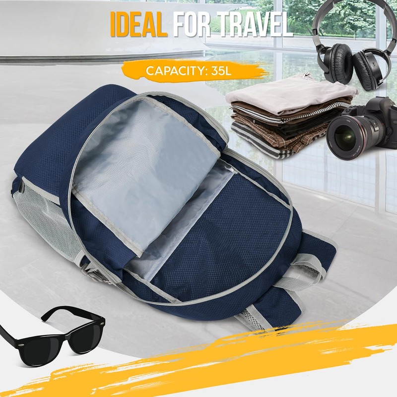 ZOMAKE 35L Lightweight Foldable Backpack - Packable Foldable Rucksack,Packable Backpcks