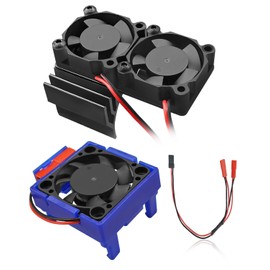VXL-3s ESC Cooling Fan and Motor Cooling Dual Fan Set Fit for 1/10 Traxxas Slash 4×4 VXL Rustler 4X4 Stampede 4X4 Hoss 4×4 Velineon VXL-3s, Black