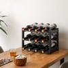 VASMIA Bamboo Wine Rack, Sturdy and Durable Wine Storage Cabinet
