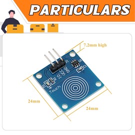 A-DIGISHUO 10pcs TTP223 Touch Sensor Touch Switch Module YFRobot Tactile Switch 1 Way Digital Capacitive Touch Switch Sensor DC 2~5.5V
