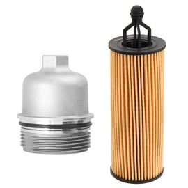 Upgrade Aluminum Engine Oil Filter Housing Cap with Oil Filter Compatible with Jeep Wrangler Chrysler 200 300 Dodge Charger Challenger Ram 1500 ProMaster Replace# 917-190 68191349AA (W/O BYPASS STYLE)