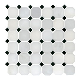 MSI Greecian White 2" Octagon Polished Marble Tile for Kitchen Backsplash, Floor Tile,Wall Tile for Bathroom, Accent Wall Tile, and Shower Wall Tile, Mesh-Mounted, Sample