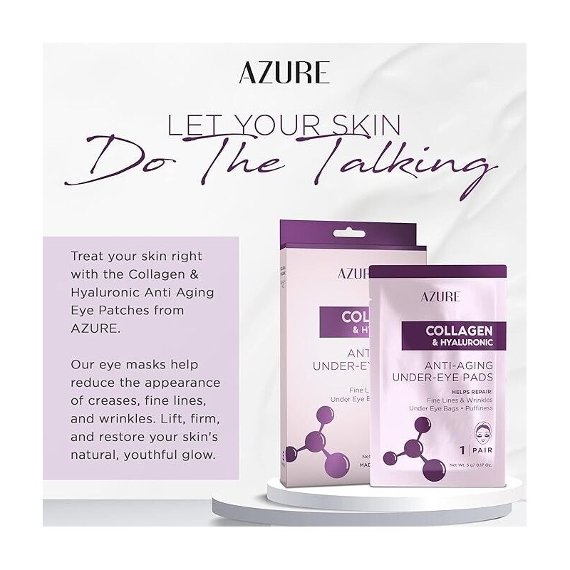 AZURE Collagen & Hyaluronic Acid Anti Aging Under Eye Pads-5