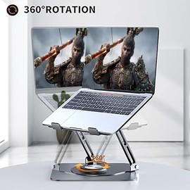 Adjustable Laptop Stand for Asus Strix g16 Zephyrus g16 m16 16 inch Laptop with 360° Rotating Removable Cooling Fan, Foldable for Desk