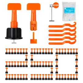 Storystore Tile Leveling System Kit, 250 PCS 1/16'' Levelers, 1300 PCS Spacer Clips and 125 Steel Wedges and 5 Wrenches, Reusable Tile Spacers Leveling System for Walls & Floors Installation