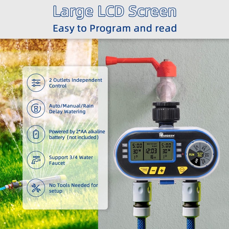 Yardeen Sprinkler Timer for Garden Hose, Programmable Hose Timer with